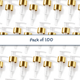 24 mm gold collar lotion and soap pumps for cosmetic bottles, ideal for handwash, lotions and liquid personal care products