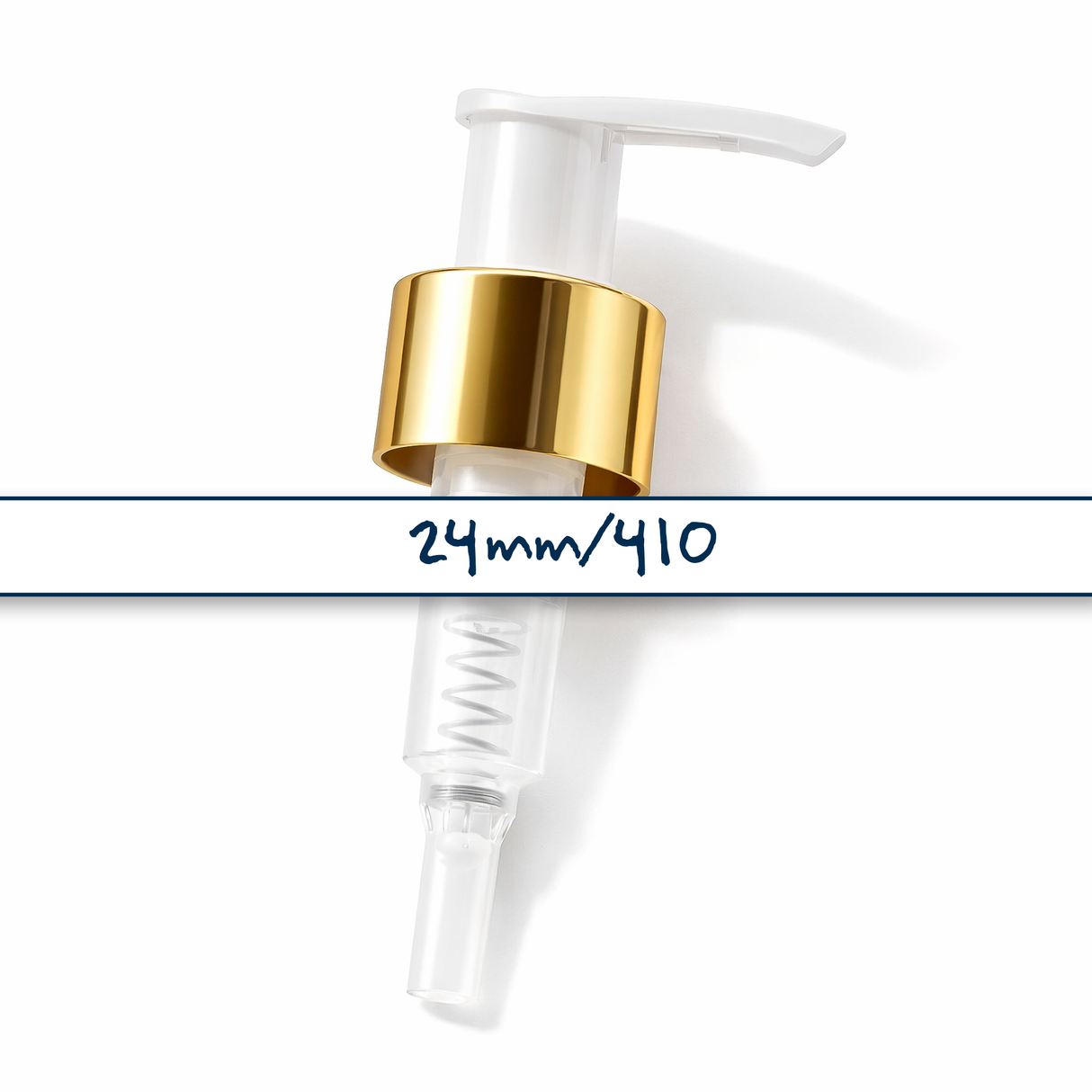 24 mm gold collar lotion and soap pump for cosmetic bottles, ideal for handwash, lotions and liquid personal care products