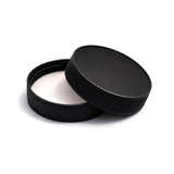 Black 63 mm plastic jar lid for cosmetic jars, suitable for creams, balms and skincare packaging