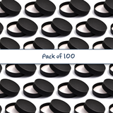 Multiple black 63 mm plastic jar lid for cosmetic jars, suitable for creams, balms and skincare packaging