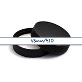 Black 63 mm plastic jar lid for cosmetic jars, suitable for creams, balms and skincare packaging