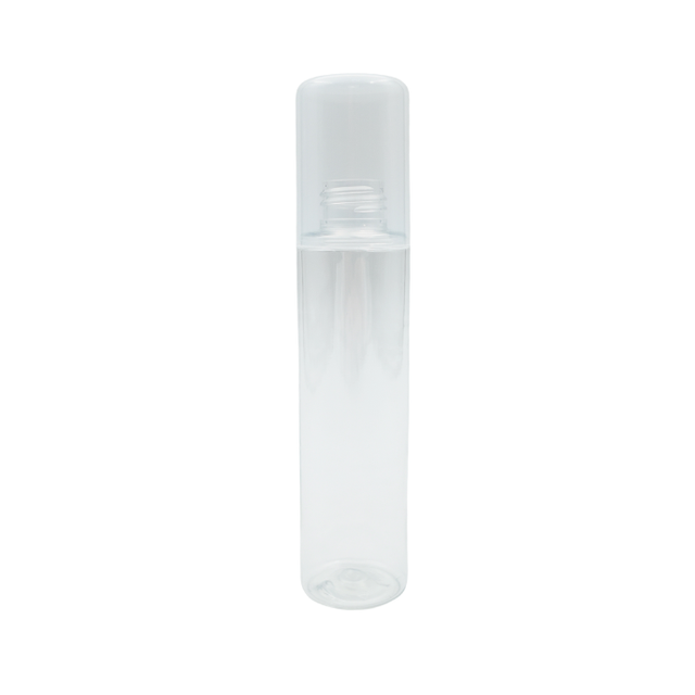 Clear spray bottle on a white background