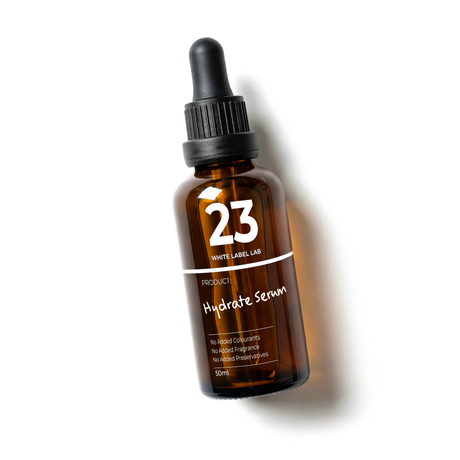 50 ml bottle of Brightpack Hydrate Serum for lightweight, fast-absorbing skin hydration.