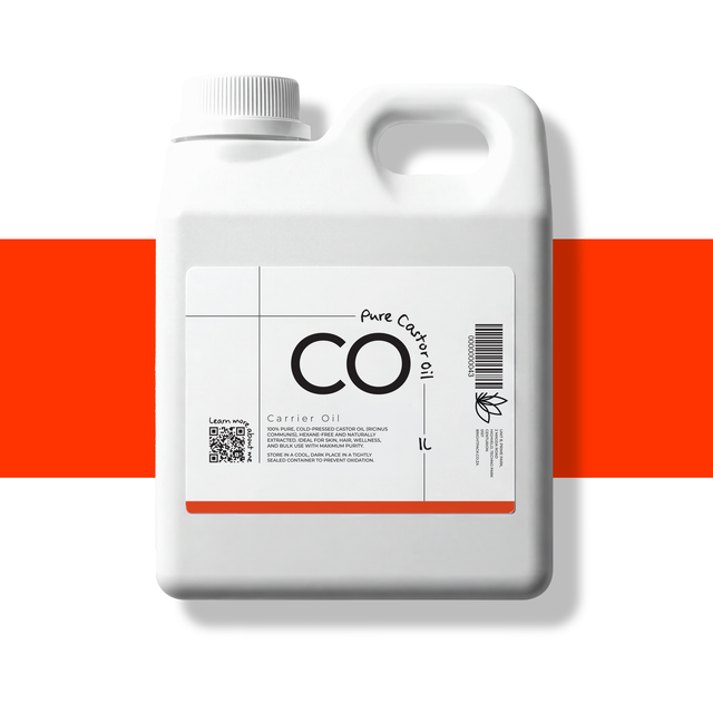 1L Pure Castor Oil, ideal for hair treatments, scalp care, beard oils, and DIY skincare formulations