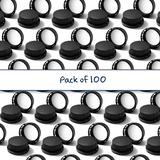 Multiple 38 mm ratchet caps with EPE liner for plastic bottles, providing secure closure for pharmaceutical, supplement and chemical packaging