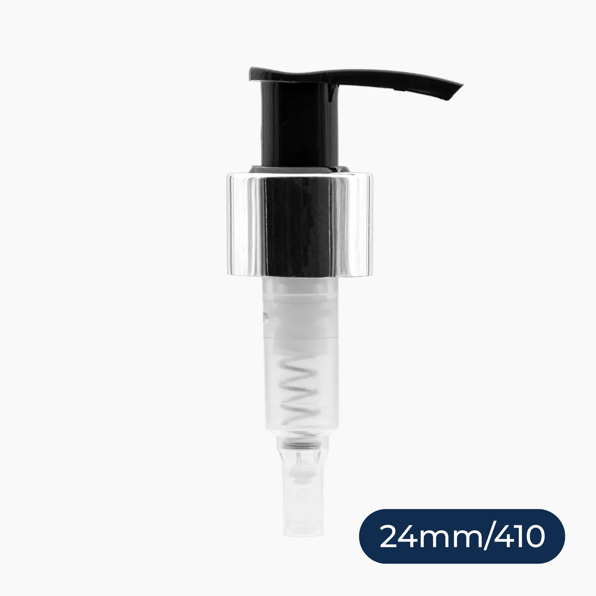 Silver Collar Lotion Pumps (24 mm) - Black