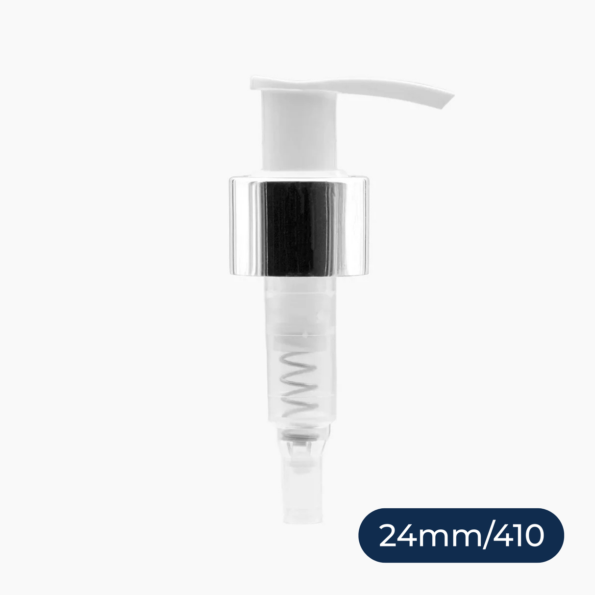 Silver Collar Lotion Pumps (24 mm) - White