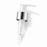 24 mm silver collar lotion and soap pump for cosmetic bottles, ideal for handwash, lotions and liquid personal care products