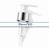 24 mm silver collar lotion and soap pump for cosmetic bottles, ideal for handwash, lotions and liquid personal care products