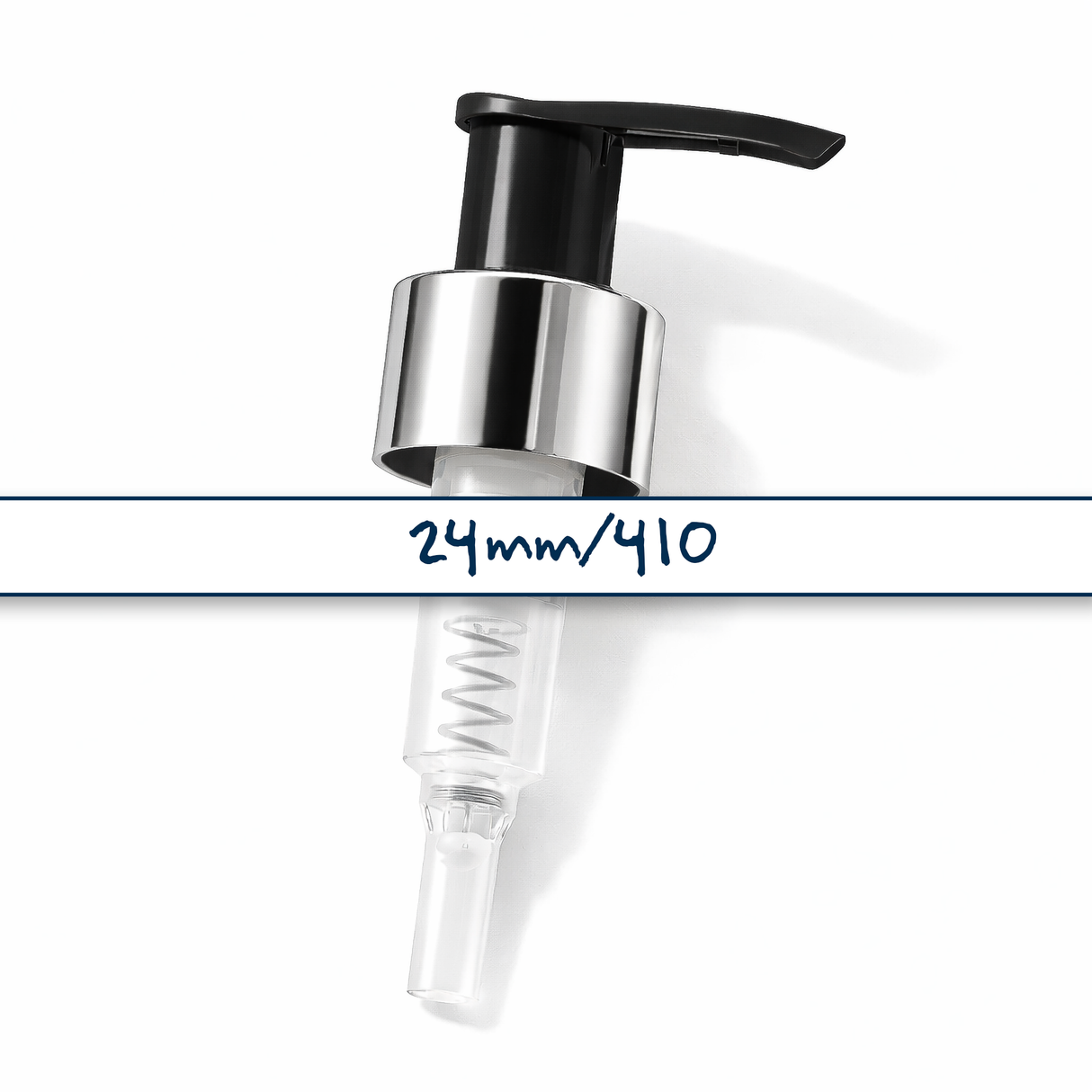 24 mm silver collar lotion and soap pump for cosmetic bottles, ideal for handwash, lotions and liquid personal care products