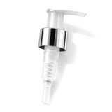 24 mm silver collar lotion and soap pump for cosmetic bottles, ideal for handwash, lotions and liquid personal care products
