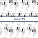 24 mm silver collar lotion and soap pump for cosmetic bottles, ideal for handwash, lotions and liquid personal care products