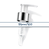 24 mm silver collar lotion and soap pump for cosmetic bottles, ideal for handwash, lotions and liquid personal care products
