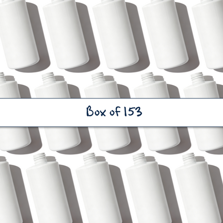Multiple Solid White bottles arranged in a pattern with 'Box of 153' text.