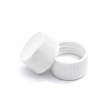 White 28 mm standard cap with EPE liner for plastic bottles, suitable for cosmetic, personal care and liquid packaging