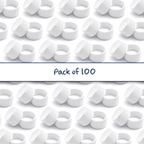 White 28 mm standard cap with EPE liner for plastic bottles, suitable for cosmetic, personal care and liquid packaging