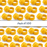 Yellow 24mm standard caps with EPE liner for plastic bottles, suitable for cosmetic, personal care and liquid packaging