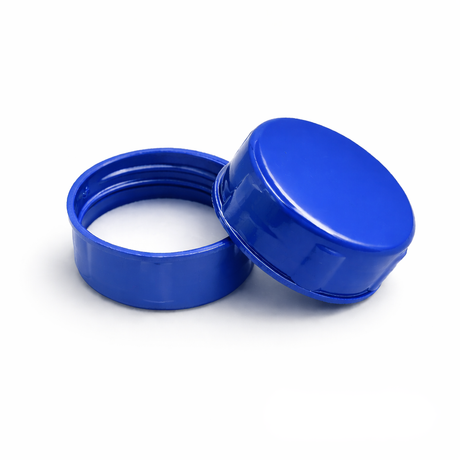 Blue 38 mm tablet container with EPE liner for pharmaceutical, supplement and pill packaging