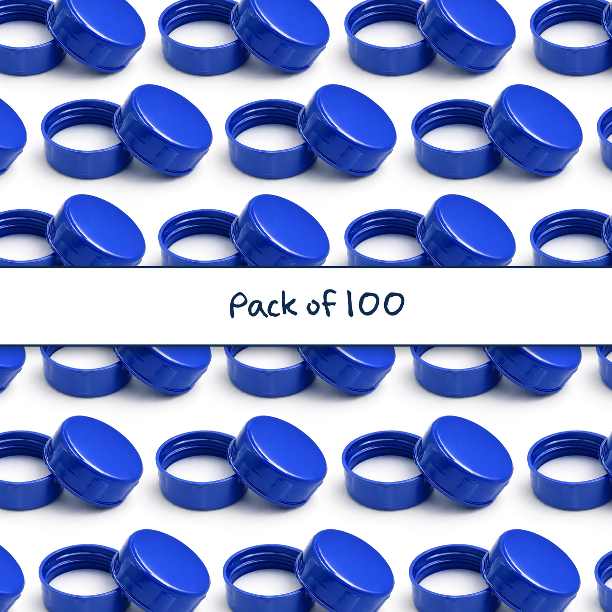 Multiple blue 38 mm tablet container with EPE liner for pharmaceutical, supplement and pill packaging