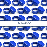 Multiple blue 38 mm tablet container with EPE liner for pharmaceutical, supplement and pill packaging