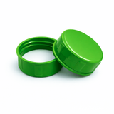 Green 38 mm tablet container cap with EPE liner for pharmaceutical, supplement and pill packaging
