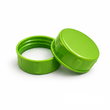 Light green 38 mm tablet container cap with EPE liner for pharmaceutical, supplement and pill packaging