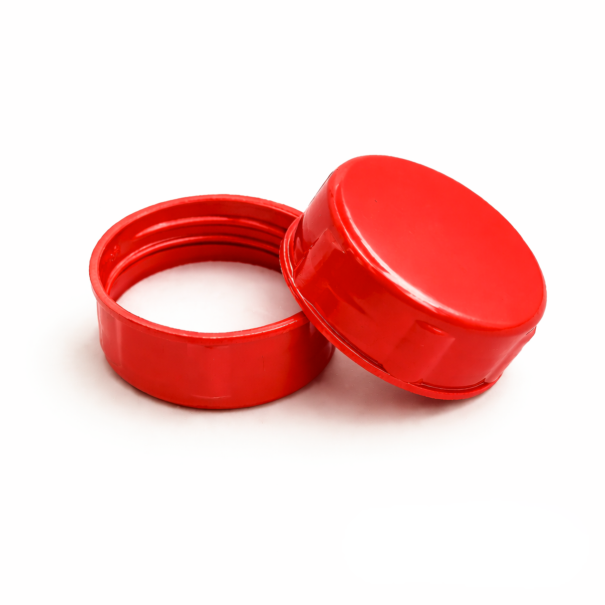 Red 38 mm tablet container with EPE liner for pharmaceutical, supplement and pill packaging