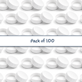 Multiple white 38 mm tablet container with EPE liner for pharmaceutical, supplement and pill packaging