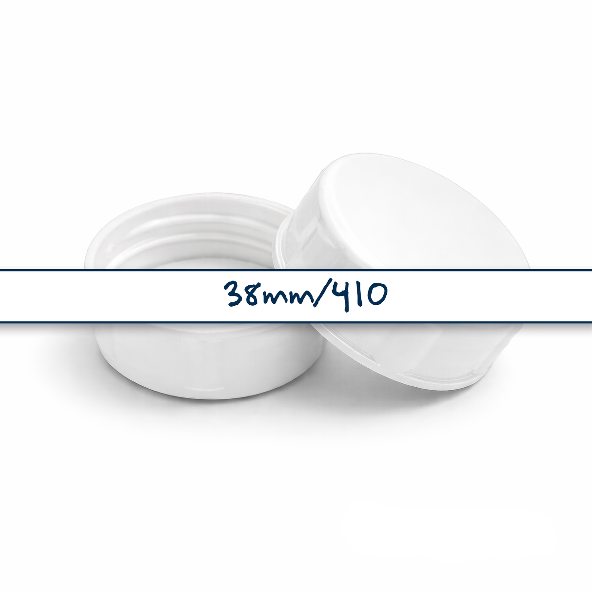 White 38 mm tablet container with EPE liner for pharmaceutical, supplement and pill packaging