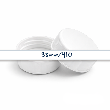 White 38 mm tablet container with EPE liner for pharmaceutical, supplement and pill packaging