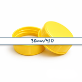 Yellow 38 mm tablet container with EPE liner for pharmaceutical, supplement and pill packaging