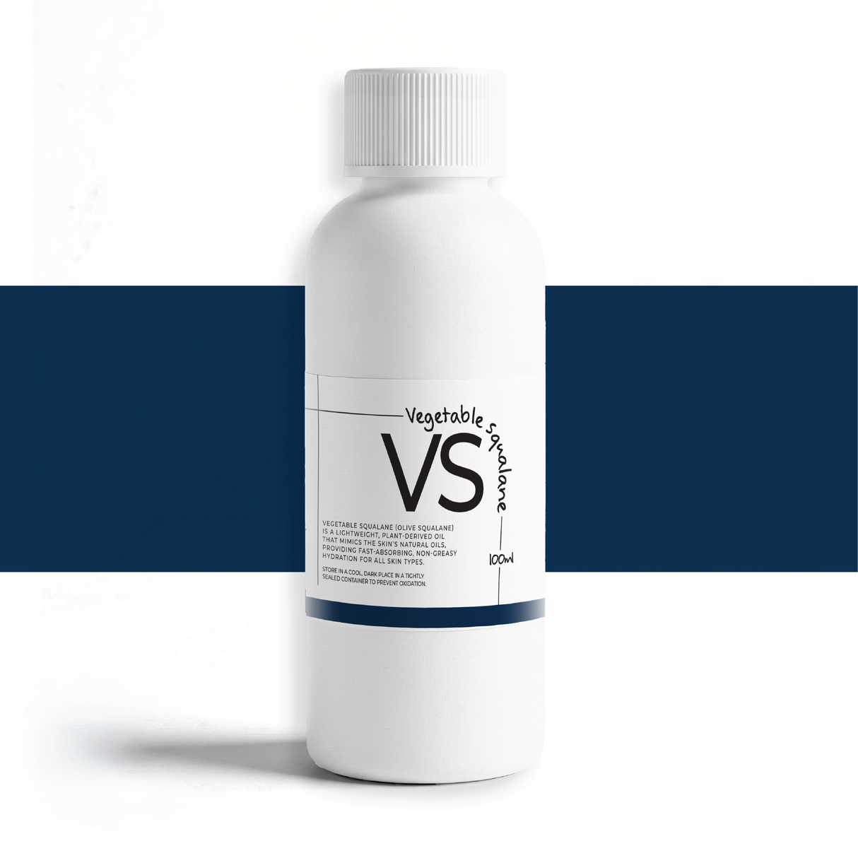 Vegetable Squalane 100ml cosmetic oil from olives, fast-absorbing and non-greasy, mimics natural skin oils for hydration and skin barrier support