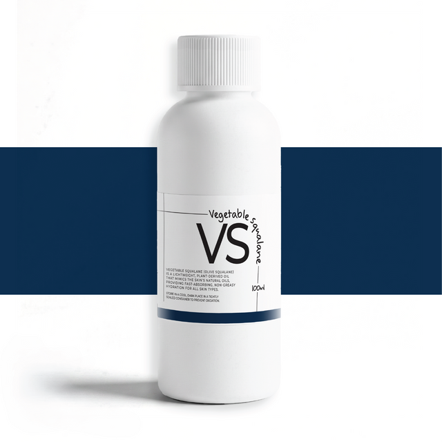 Vegetable Squalane 100ml cosmetic oil from olives, fast-absorbing and non-greasy, mimics natural skin oils for hydration and skin barrier support