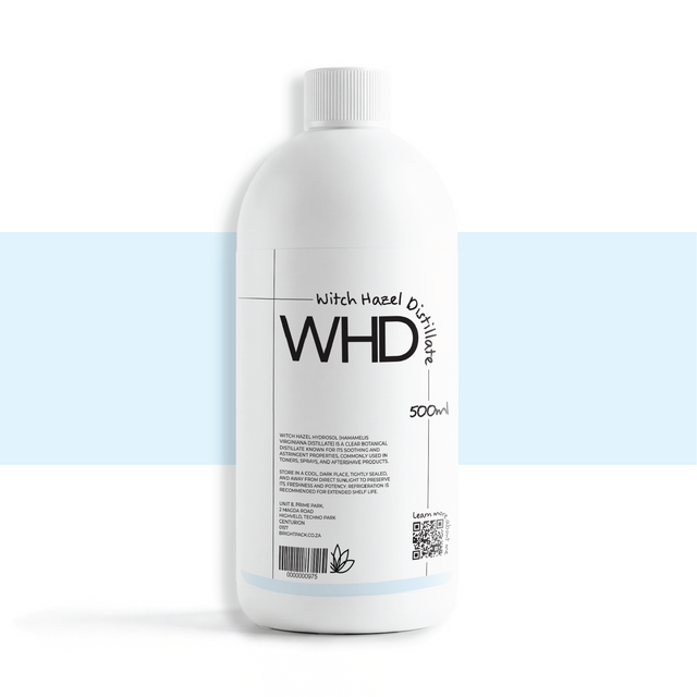 500ml Witch Hazel Hydrosol cosmetic botanical extract, natural astringent used in toners, facial sprays, and skincare for cleansing and soothing skin