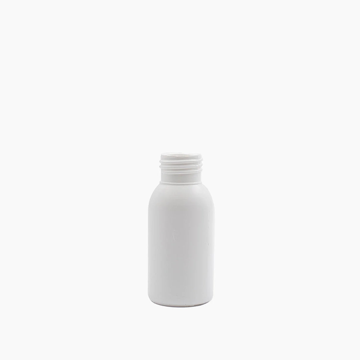 50ml HDPE Boston Bottle (24mm neck) - No Closure - White