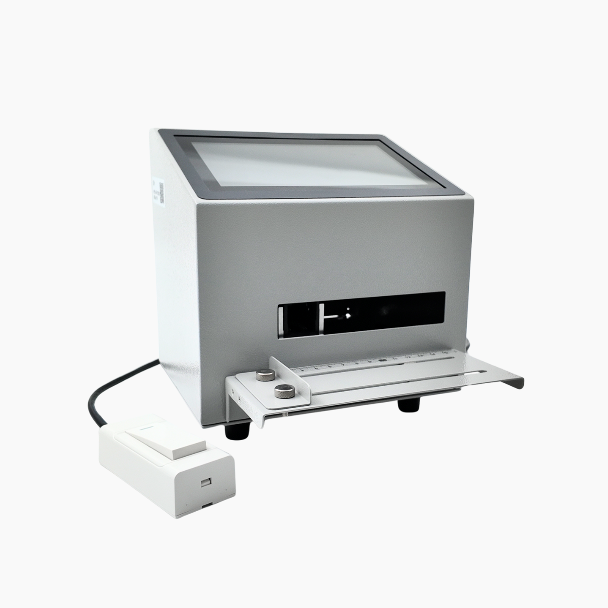 Inkjet batch and date coding printer front angle with plug-in device