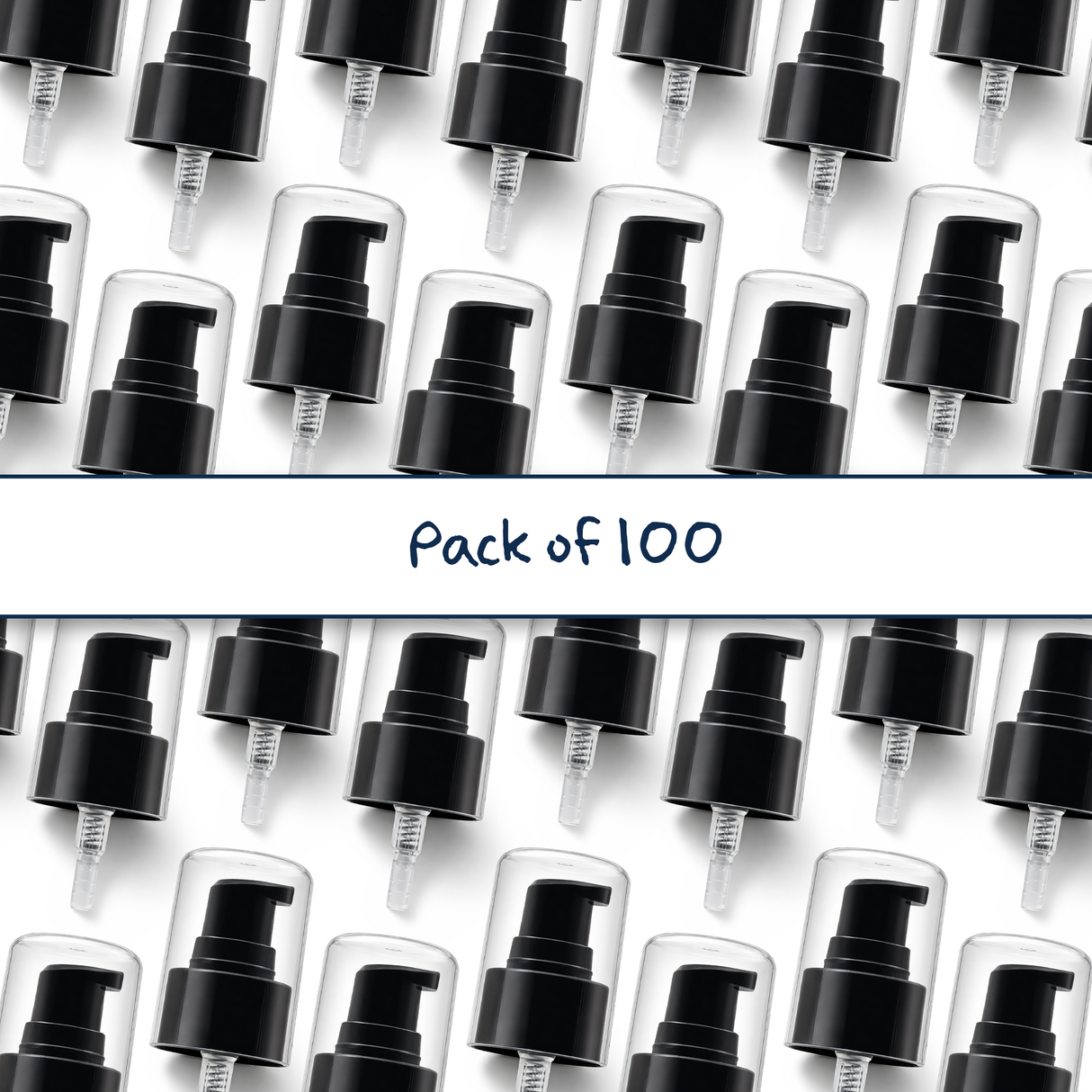 24mm black serum pump with crystal cap for cosmetic bottles, ideal for dispensing skincare serums, treatments and liquid beauty products