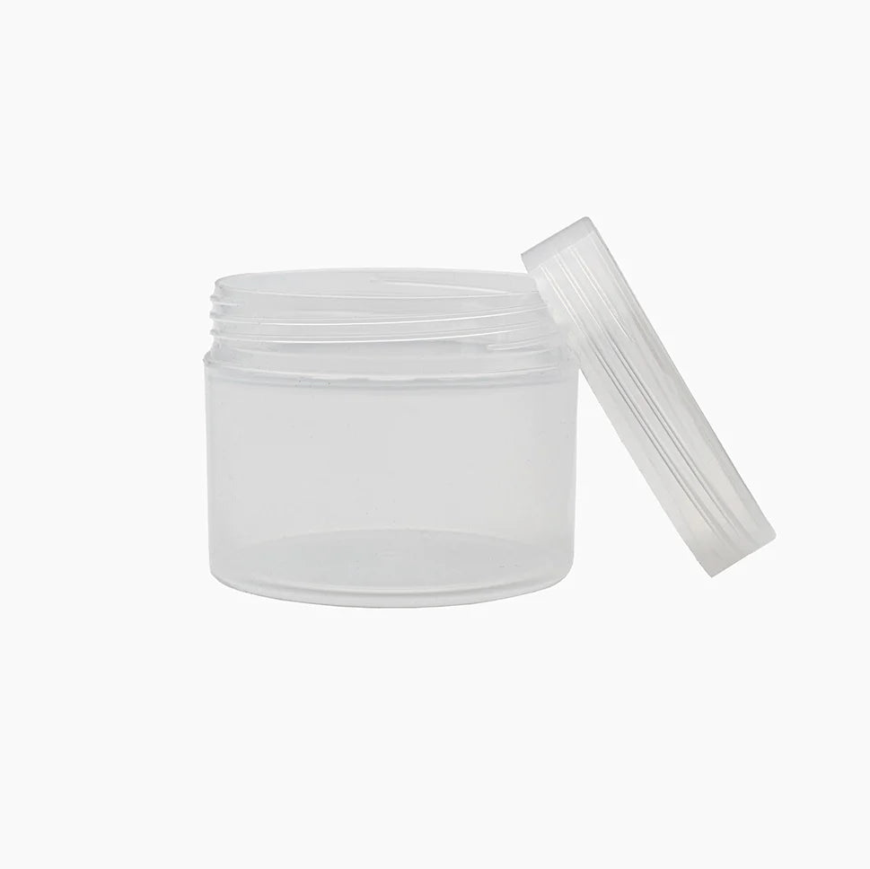 250 g Cosmetic Jar (85 mm neck) - Natural with Black Lid