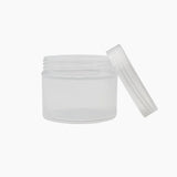 250 g Cosmetic Jar (85 mm neck) - Natural with Black Lid