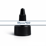 24 mm screw lock spout cap for plastic bottles and pouches, ideal for dispensing liquid cosmetic and personal care products