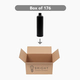 250ml HDPE Boston Tall Bottle (24mm neck) - No Closure - Black