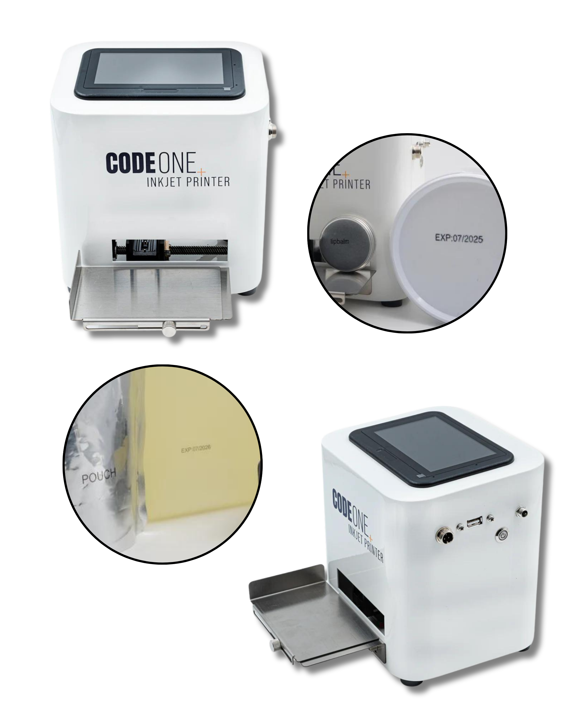 A professional labeling printer designed for clear barcode, expiration date, and product label printing. Easily integrates into production lines.