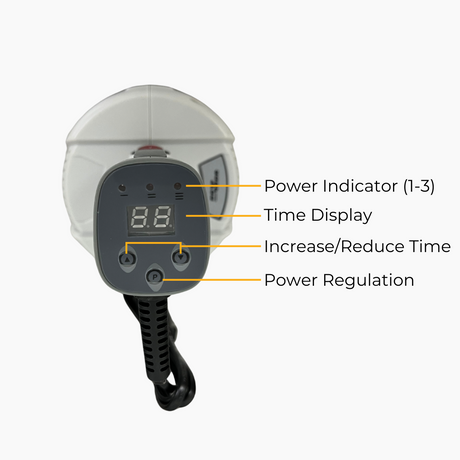 Induction sealer bottom view with features text