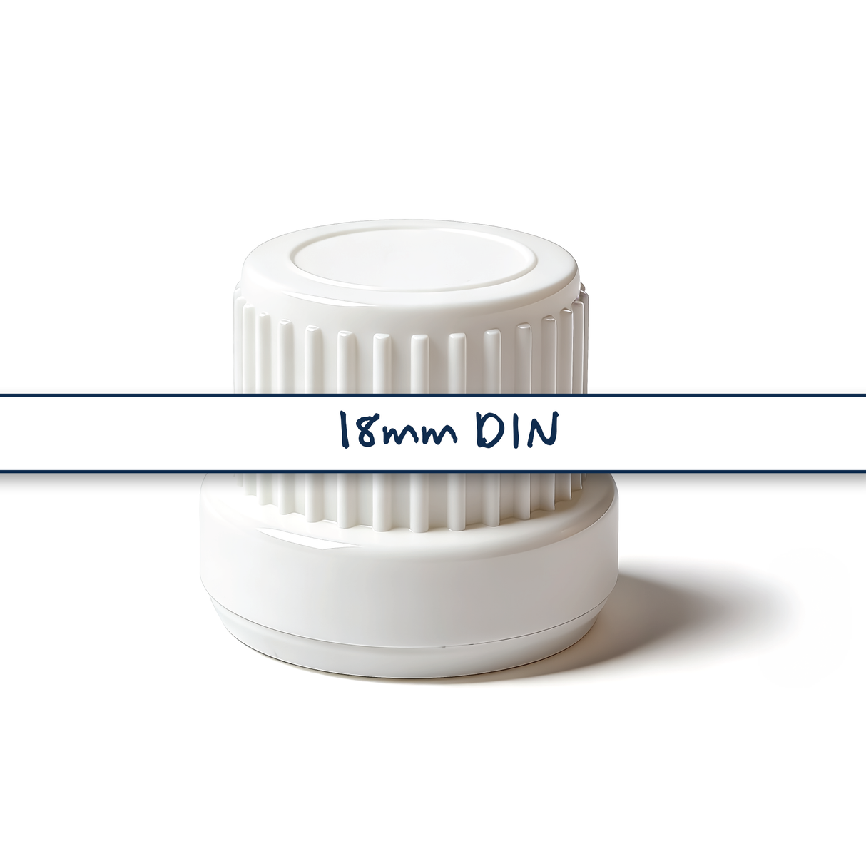 White Mushroom dropper cap with 0.7 mm medium flow orifice for controlled dispensing of cosmetic, pharmaceutical and liquid products