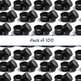 Black 28 mm tamper evident caps with EPE liner for plastic bottles, ideal for cosmetic, pharmaceutical and liquid product packaging