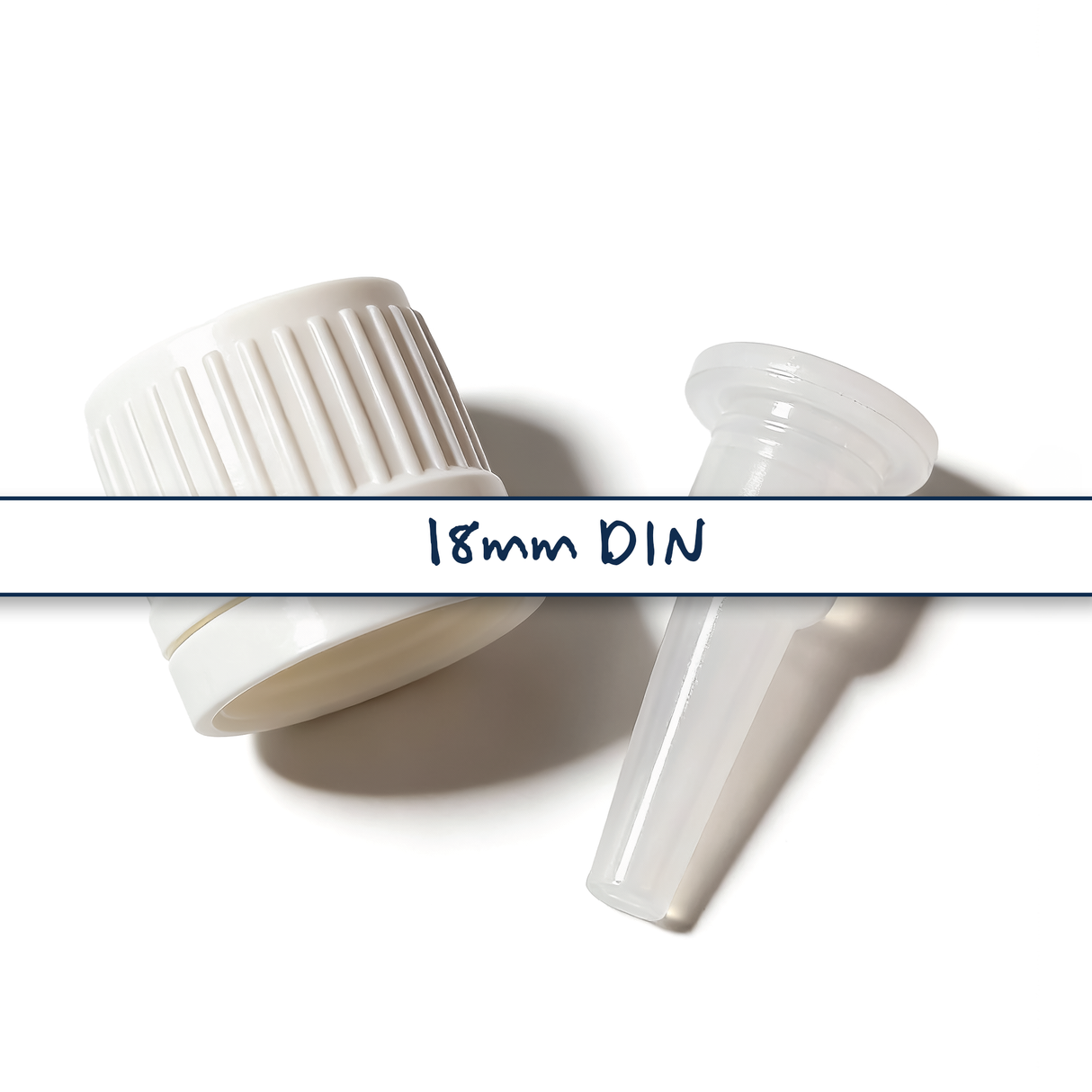 White Dropper cap with tamper evident seal and 0.7 mm medium flow orifice for cosmetic, pharmaceutical and liquid product bottles