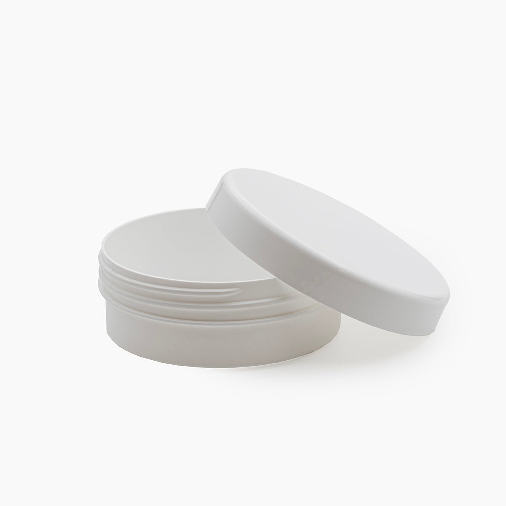 125ml White Body Butter Jar with White Lid (90mm neck)