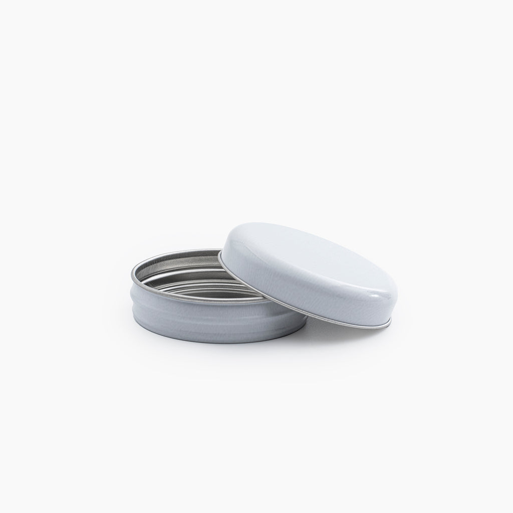 20ml White Tin Container with Lid (16 grams) - Shop Packaging Online | Bright Packaging & Raw Materials