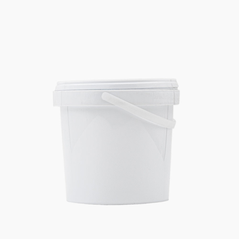 White 1L HDPE Bucket Tamper Evident On White Background | Plastic Packaging | Brightpack Plastic & Glass Packaging