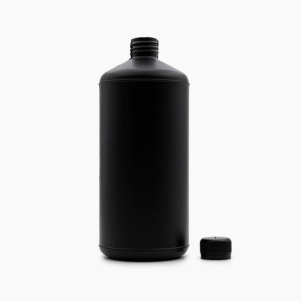1L Black HDPE Bottle (28mm neck) - Including Closure